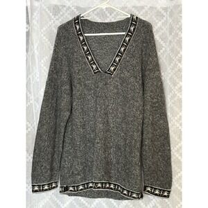 Vintage Alpaca Wool Blend Sweater Fair Isle Boho‎ Knit Pullover Winter